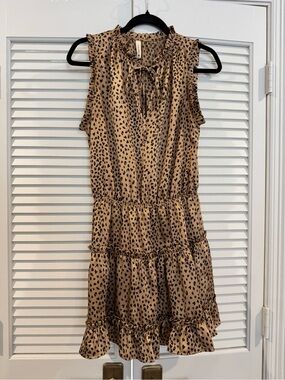 Tyche Brown & Black Leopard Print Blouse